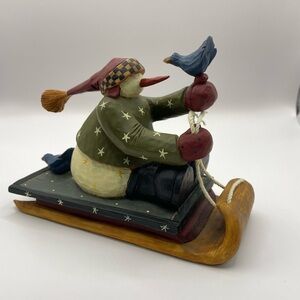 CHRISTMAS Williraye Studio Snowman on Sled circa 2000